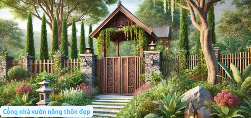 Cổng nhà vườn nông thôn đẹp: Vẻ đẹp bình dị mà cuốn hút